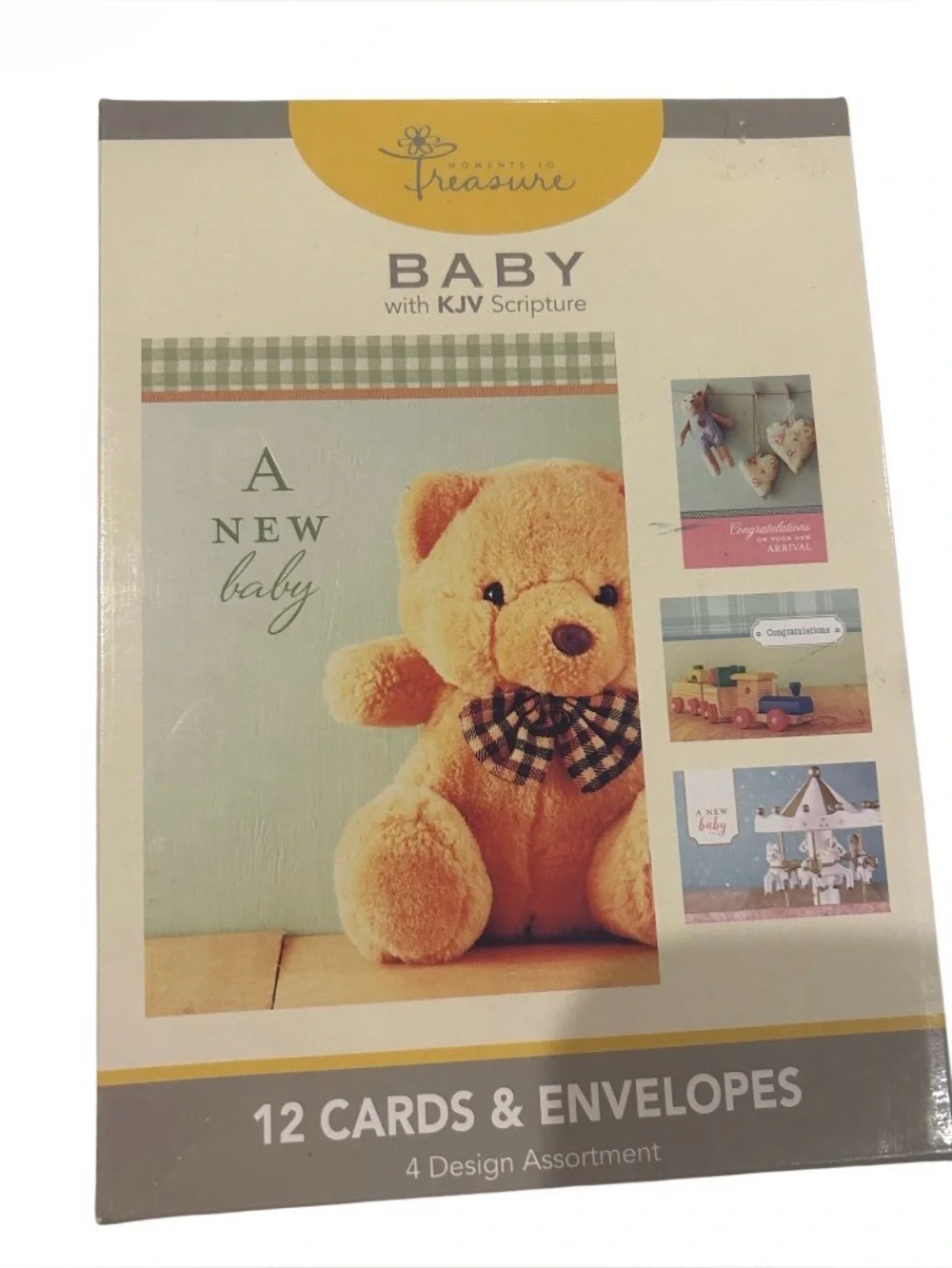 Baby Greeting Cards Box - Tan Teddy Design